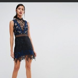 Lace high neck midi dress size 6
